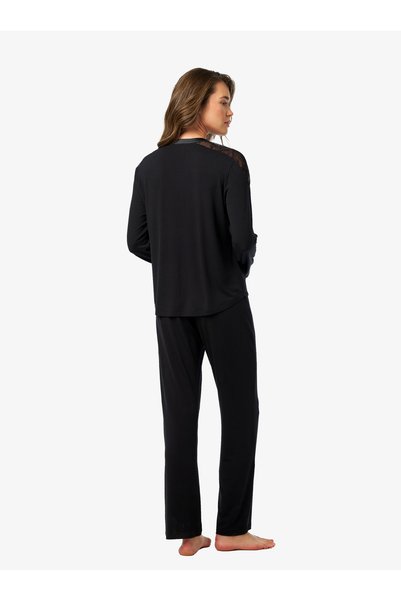 Blackspade Micro Modal Lace Detailed Stylish Women's Pajama Set