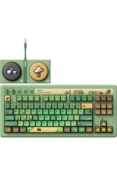 8Bitdo Retro 87 Forest Wonder Mekanik Klavye Bluetooth/2.4G/USB-C Kablosuz Oy...