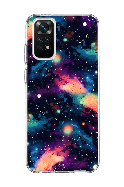 lelia حافظة هاتف شفافة ملونة متوافقة مع Redmi Note 11 / 11S مطبوعة بطباعة جال...