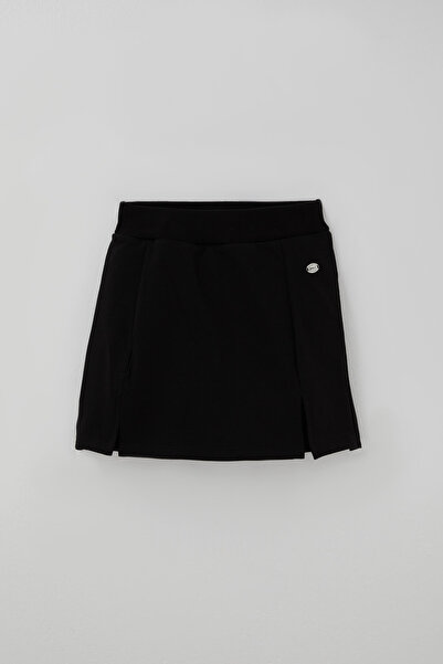 Breeze Girl's Shorts Skirt with Arma Accessories and Slits, 9-14 Years Old, Black