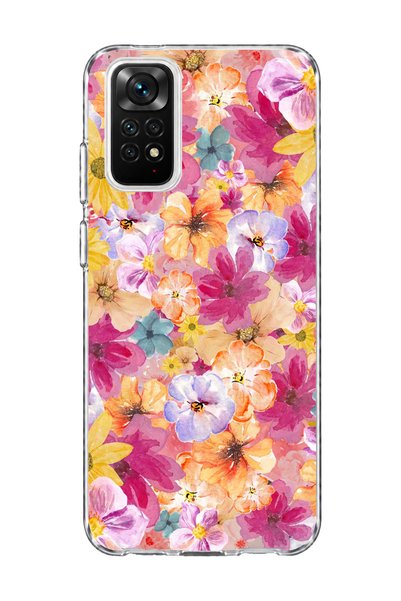 lelia Redmi Note 11 / 11S Compatible Tiny Flower Watercolor Printed Transpare...