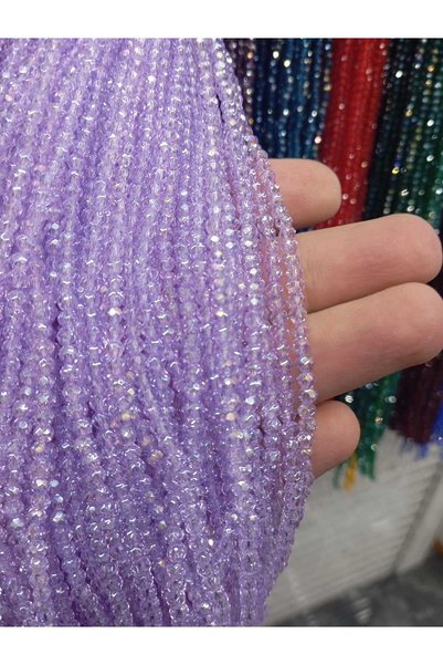 Ralp Moda Κρυστάλλινες χάντρες 3 χιλιοστών ζωηρών χρωμάτων 10 σειρές Μέσος αρ...