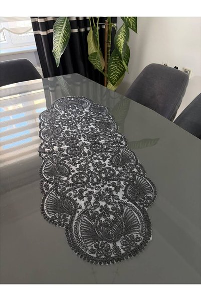 BRL ÇEYİZ HOME مفرش سرير فرنسي فاخر من الدانتيل والتول بتصميم أنيق مقاس 40×11...