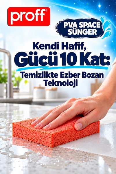 Proff PVA Space Sihirli Sünger - Ağırlığının 10 Katı Su Emen Süper Emici Çizm...