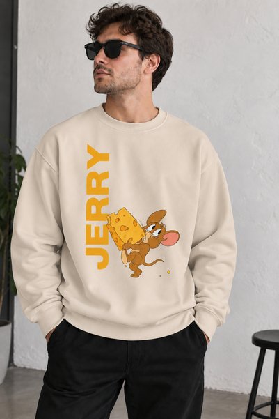 ArtYus Cheese Jerry Character Printed Unisex Oversize Sweatshirt – Crew Neck ...