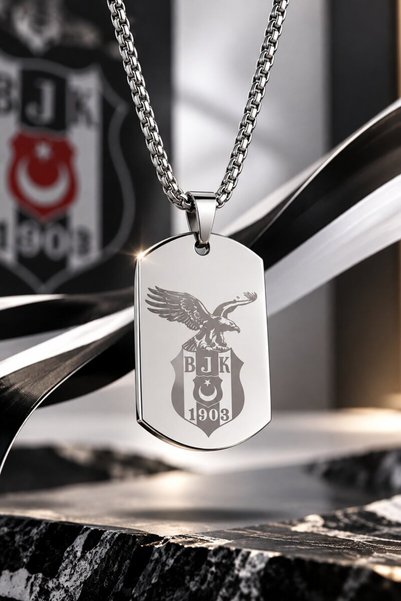 Beşiktaş YENİ SEZON LİSANSLI KARTAL DESEN PLAKA KOLYE PREMİUM TASARIM