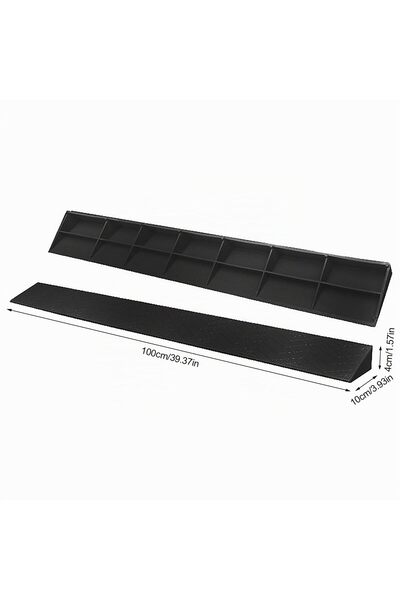 OEM Rampă pentru scaun cu rotile, antiderapantă, din plastic solid, pentru prag și bordură – Negru 100x10x4cm