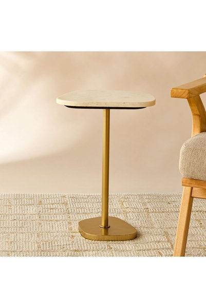 Lifestyle Marble Top Side Table - 35x52x28 cms