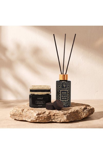 Hamidi Natural Black Musk Bakhoor and Reed Diffuser Gift Set