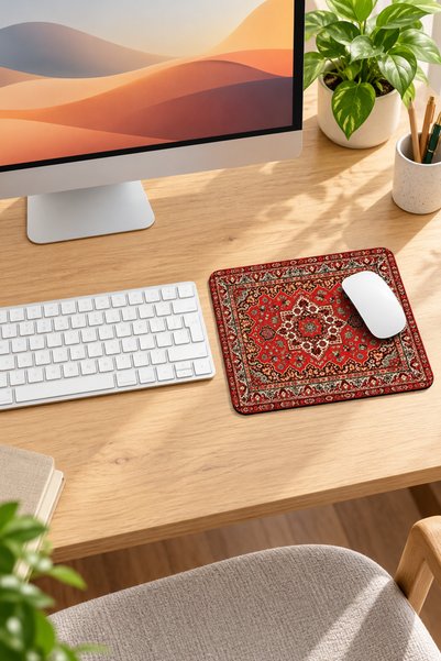 NOLA STORE Halı Mousepad 19x23 cm Kaydırmaz Kauçuk Taban Fare Altlığı