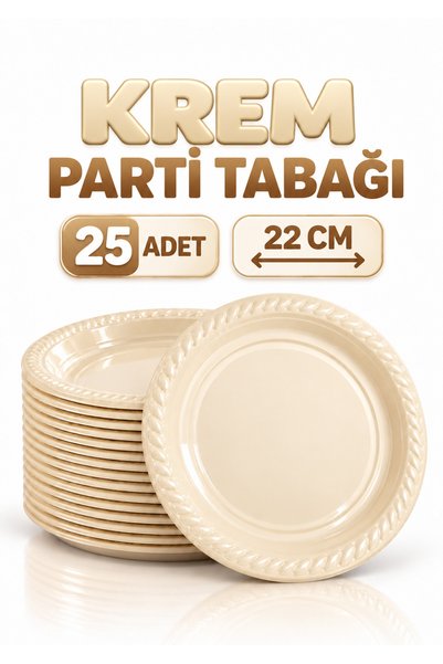Delvos Krem Renginde 22'cm 25'li Parlak Tabak Renkli Dayanıklı Plastik Doğum ...