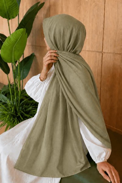 Hepsi Moda Rami Tensel Shawl - Mdk - Green