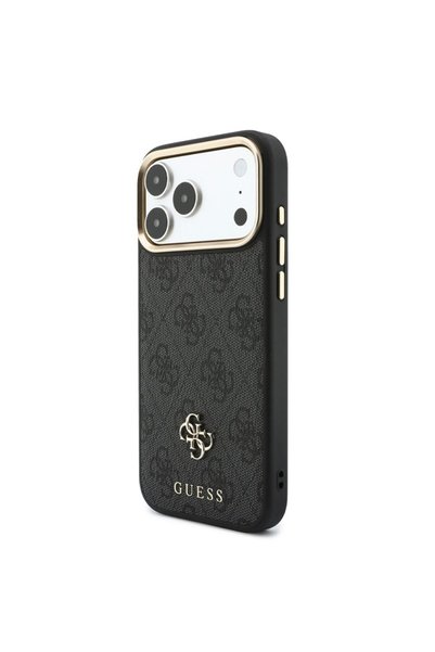 Guess iPhone 18 Pro Max Compatible Case Original Licensed 4g and Logo Card Holder Cover Black