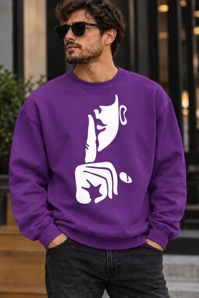 ArtYus Sign of the Zodiac Face Silhouette Printed Unisex Oversize Sweatshirt ...