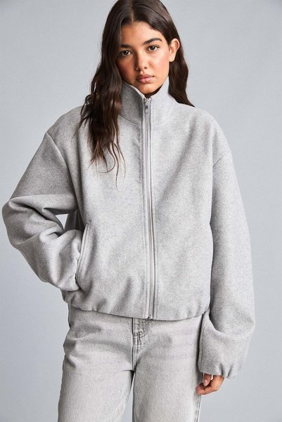 DeFacto Warm Balloon Fit Zippered Cashmere Coat H1521Ax26Au