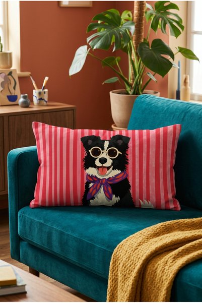 LadiesHome Cute Dog Patterned Rectangular Throw Pillow Cover 50X30 cm Double-...