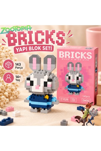 Bricks Zootropolis Judy Hopps Tavşan Figürlü Zootopia Mini Mini Yapı Blok Set...