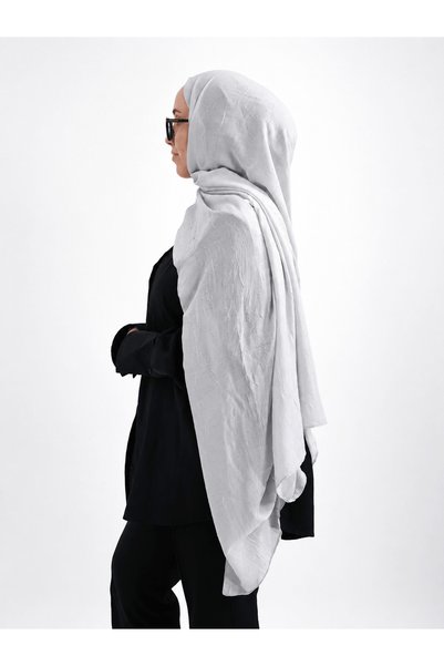 Hepsi Moda Cotton Kraş Shawl - Sv - Light Gray