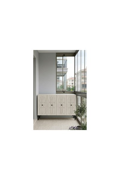 Vivense EVVA KONSOL VE TV SEHPASI BEYAZ TRAVERTEN GOLD 120 CM KA1228BTG