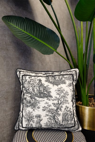 DEKOMOD Digital Printed Decorative Double-Sided French Country Pattern Throw ...