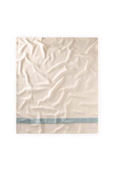 Cigit Straw Patterned Striped Blanket 85X100 cm Natural Mint