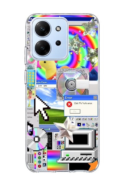 lelia Redmi 15C Compatible Rainbow Old Computer Printed Transparent Phone Case