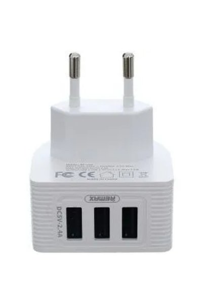 Remax Φορτιστής Kooker Series με 3 θύρες USB 2.4A, σε λευκό χρώμα (RP-U32)