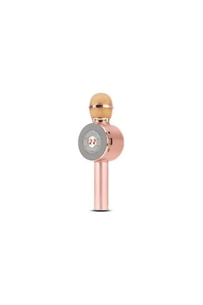 OEM Ασύρματο Bluetooth μικρόφωνο με ενσωματωμένο ηχείο και Disco LED - ρόζ Ws...