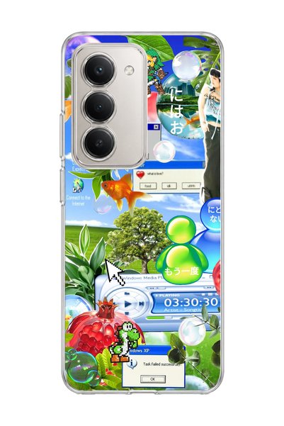 lelia Redmi 15 Compatible Green Nature Desktop Printed Transparent Phone Case
