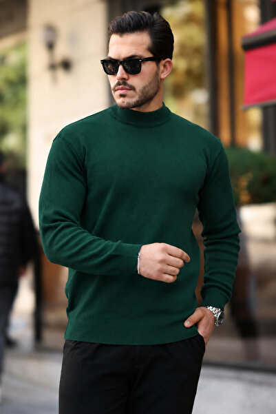 comstar Men's Half Turtleneck Cotton Red Green Knitwear Sweater
