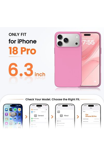 BluePeak Essentials BluePeak Clear Case for iPhone 18 Pro, Anti-Scratch Protective Case (Pink, iPhone 18 Pro)