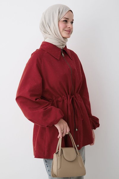 InStyle Stoned Balloon Red Lined Jacket