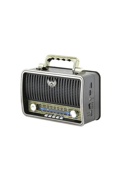 OEM Ρετρό ασύρματο ηχείο bluetooth Kemai MD-1908BT, σε ασημί χρώμα