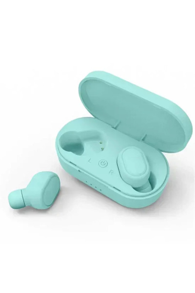 OEM Ασύρματα Bluetooth ακουστικά με βάση φόρτισης TWS-M1, σε γαλάζιο χρώμα