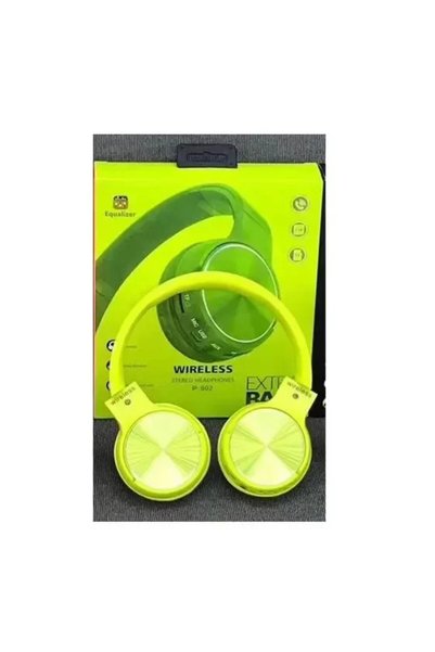 OEM Ακουστικά Wireless Bluetooth Headset Subwoofer Stereo P802, σε Πράσινο Χρώμα