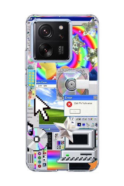lelia Mi 13t Pro Compatible Rainbow Old Computer Printed Transparent Phone Case