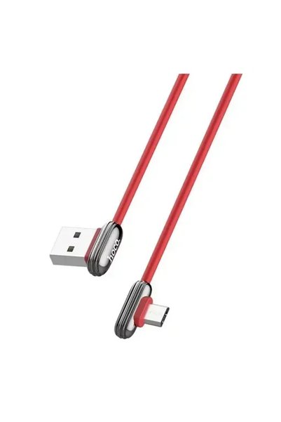 Hoco Γωνία (90 ° Καλώδιο USB 2.0 σε micro USB κόκκινο 1.2μ (U60)