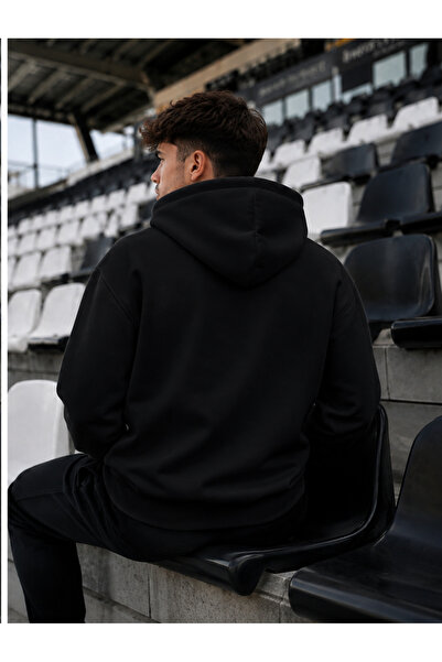 SOFT AURA Black Hooded Sweatshirt Stn Minimal