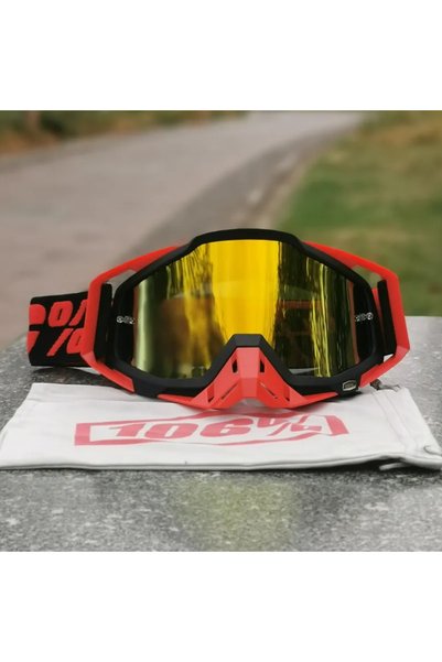 OEM Motocross Μάσκα Off-road Motorcycle Helmet Glasses MX ATV MTB C7 - Κόκκινο