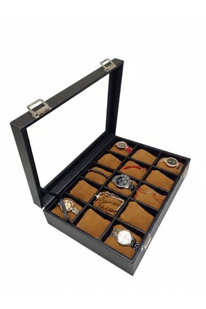 alpinkutu 15 Li Artificial Leather Watch Organizer Box