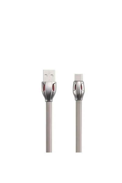 Remax RC-035a Flat USB 2.0 Cable USB-C male - USB-A male ασημί 1m (MM695485126)