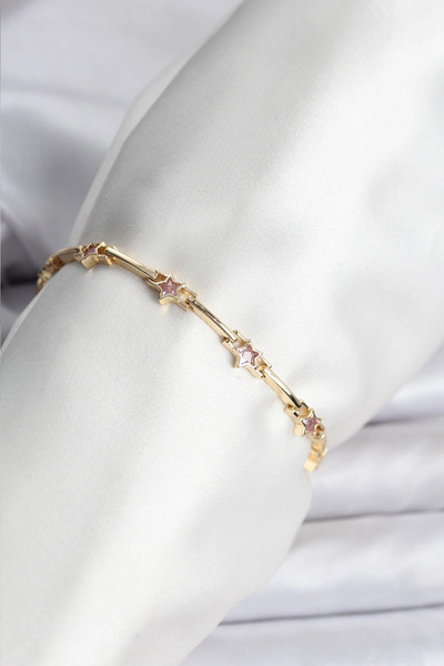plentiful Mey İthalat Plentifulyıldız Model Gold Color Brass Bracelet