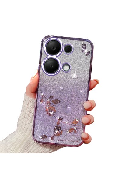 XGSM Husă pentru Xiaomi Redmi Note 13 Pro 4G / Poco M6 Pro 4G, Floare cu scli...