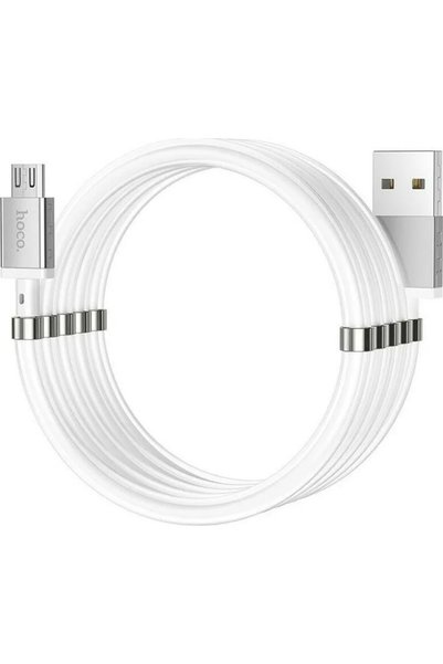 Hoco U91 Μαγνητικό καλώδιο USB 2.0 σε micro USB λευκό 1μ (HC-U91M)