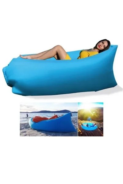 OEM Φουσκωτό στρώμα Lazy Bag - Inflatable Air Sofa Medium 650gr γαλάζιο