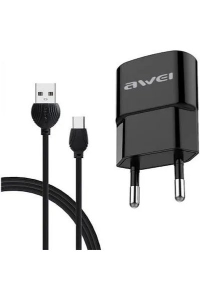 AWEI Φορτιστής με θύρα USB-A και καλώδιο micro USB μαύρος (C-13T)