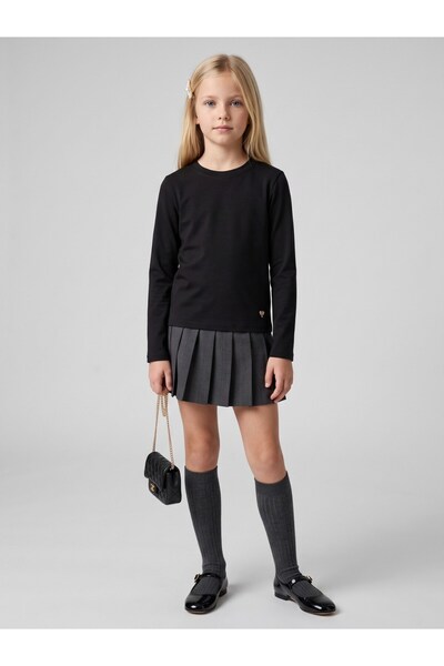 Zekids Girl's Long Sleeve Soft Textured Blouse
