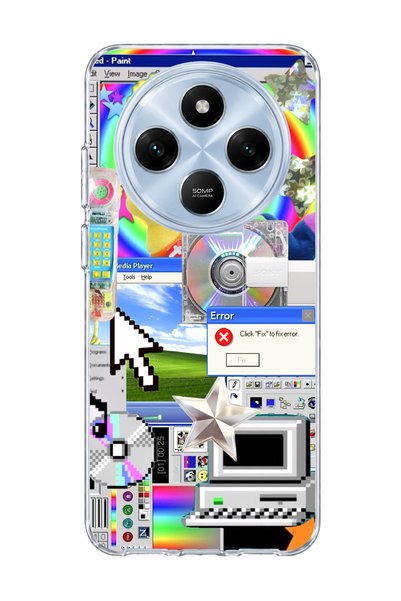 lelia Redmi 14C Compatible Rainbow Old Computer Printed Transparent Phone Case