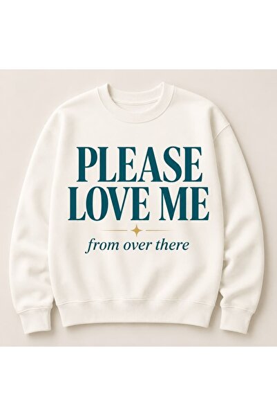Vordevia Please Love Me from over There Printed Cotton 3 Thread Threaded Crew...