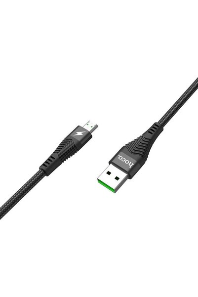 Hoco Πλεκτό καλώδιο USB 2.0 σε micro USB μαύρο 1.2μ (U53)